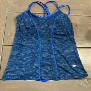 Fun Blue Criss Cross Workout Tank